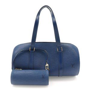 LOUIS VUITTON Soufflot Handbag M52225 Toledo Blue Blue Epi Leather Women